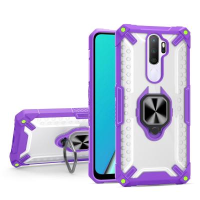 China Collision Shockproof Single Color Fashion Transparent Shell For OPPO Series Bracket Phone Cover Ring Magnetic Armored Bumper Shockproof for sale