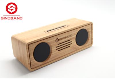 China 10W 80 - 20khz Portable Bluetooth Speaker With Mobile Holder Fashionable Wooden Design for sale