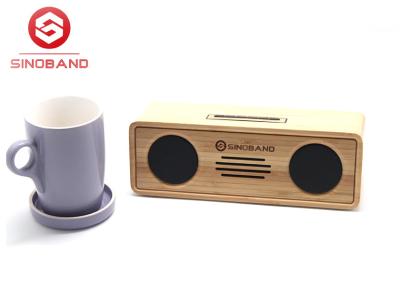 China Led Light Wood Bluetooth Speaker With Alarm Clock & FM Radio for sale