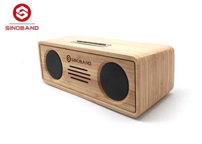 China Subwoofer Bamboo  Boom Wireless Bluetooth Speaker For Ipad / Cell Phone for sale