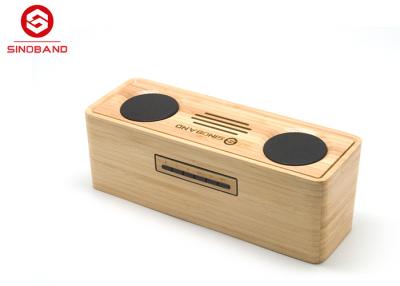 China High-Fidelity Cube Bamboo Wood Bluetooth Speaker for Smartphone / Laptop for sale