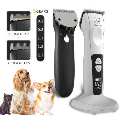 China Large Battery 2200MA Rechargeable Professional Viable Cat Dog Electric Grooming Remover Cutting Machine Pet Clippers for Pet Shop or Farm for sale