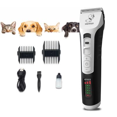 China Viable Speed ​​Rechargeable Pet Mascotas 3 Clippers Cat Dog Electric Grooming Remover Professional Cutting Machine With Battery Indicator for sale