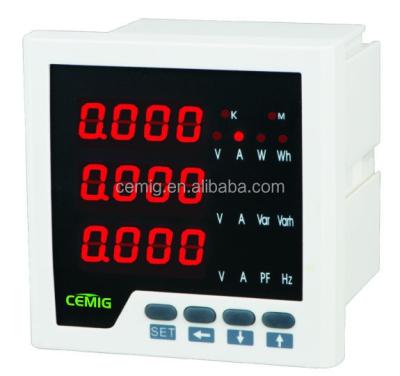 China Gauge CEMIG Digital Panel Meter Hz 3 Phase Digital Multi Function Network Electricity Meter E Series for sale