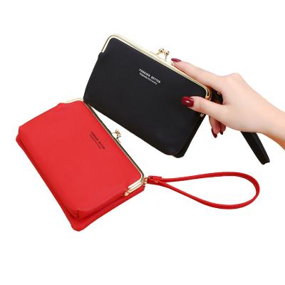 China Waterproof Women's Multifunction PU Wallet Large Capacity Card Bag Long Matte Leather Purse Double Zipper for sale