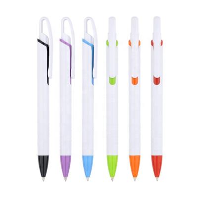 China Special Quality Design Products White Barrel Promotional Retractable Plastic Pen For Customized for sale