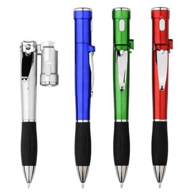 China office & Multifunctional School Pen Wholesale LED Torch Laser Indicator Ballpoint Pen with Nail Clippers for sale