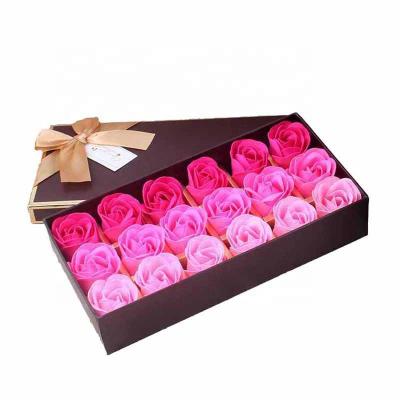 China Promotion Bath Base Cleansing Flower Soap Rose Floral Scented Soap Flower Petals Bath Soap In Gift Box For Holiday for sale