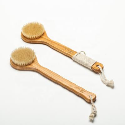 China All Natural Chinese Hot Dry Skin Bamboo Body Brush Hot Spring Bath Brush Bath Shower Massage Brush Natural Soft Brush for sale