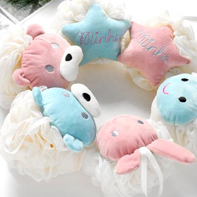 China EXFOLIATE Wholesale Animal Wash Baby Bath Sponge With Handle Baby Shower Sponge for sale