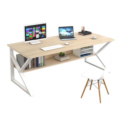 China Adjustable (Height) Contracted Simple Household Study Desk Computer Desk Student Table Writing Office Computer Desk With Book Shelves for sale