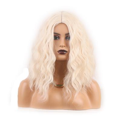 China Synthetic Hair Short Blonde Curly Blonde Synthetic Hair Wigs For Black Women Blonde Short Lead Synthetic African Cosplay Wigs for sale