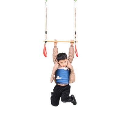 China Safe Adjustable Wooden Swing Kids Swing Rope Set Trapeze Bar Swing for sale