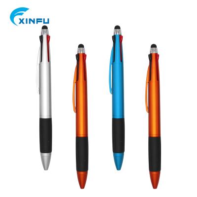 China Popular touch pen multi-function three color screen ink for logo plastic custom ballpoint pen for sale