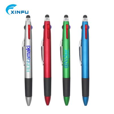 China Commonly 4 color stylus pen 2 multicolor pen inscription in 1 big pen stylus for promotion for sale