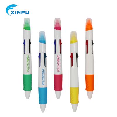 China office & School Retractable Pen Highlighter Bar Pen Multi Color Logo Promotion For Kids for sale