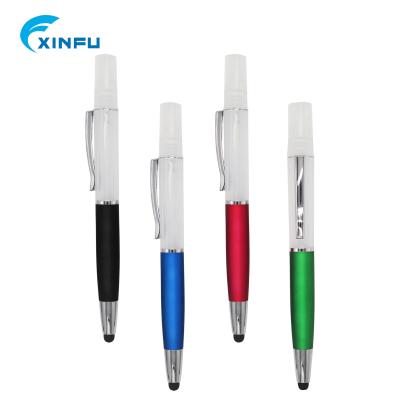 China Hand Sanitizer Tip Spray Tip Function Stylus Sprayer Twisted Ballpoint Pen With Sanitizer Touch Screen Stylus Pen for sale