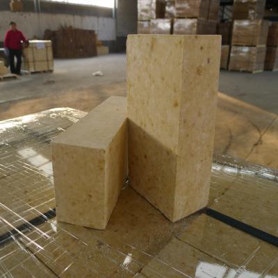 China Light Yellow Alumina Fireplace Refractory Brick Anti Stripping For Glass Kiln for sale