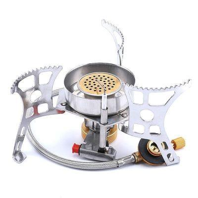 China Stainless Steel Outdoor Stove Camping Gas Stove TOPWIND 3500W Cooking Gas Stove With Wind Shield Outdoor Gas Stove for sale