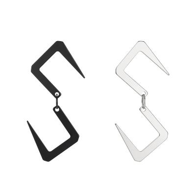 China Lightweight Outdoor S-shaped Buckle Hook Stainless Steel Metal Hook Connection Buckle Camping Storage Single Hook Outdoor Mountaineering for sale