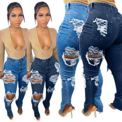 China QUICK DRY QUICK DRY Jeans Pants For Women Ripped Jeans Pants Streetwear Vintage Denim Hollow Aesthetic Female Skinny Pants for sale