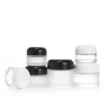 China Wholesale Eco-friendly 20g 30g 50g Frosted Eye Cream Glass Cosmetic Jar With Mushroom Cap for sale