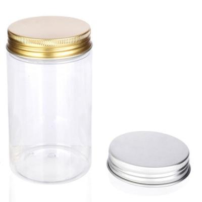 China Personal Care 50ml 60ml 100ml 120ml Transparent Plastic PET Cosmetic Cream Jars Container With Aluminum Lids for sale