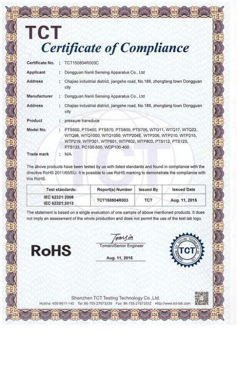 RoHS - Dongguan Nanli Sensing Apparatus Co., Ltd.