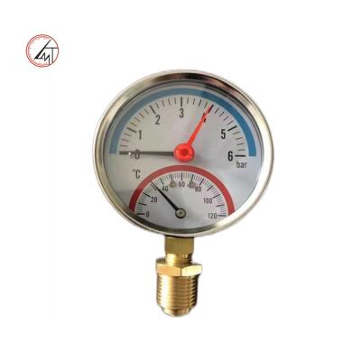 China High Quality Industral Combined Thermo-manometer Stainless Steel Water Temperature Pressure Gauge for sale