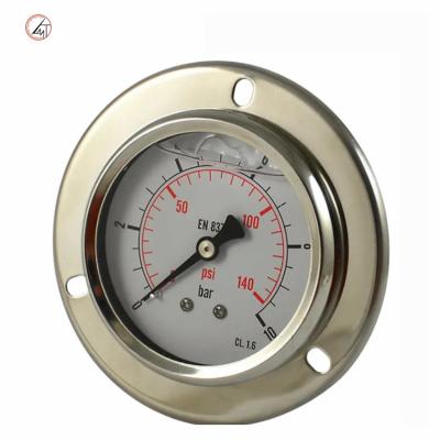 China SS Brass Lead Wire Hydraulic Case SS316 Gas Water Pressure Gauge Liquid Filled Pressure Gauge for sale