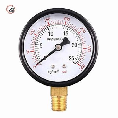 China Steel Hot sales axial and radial  black steel shell brass connection dry manometer pressure gauge for sale