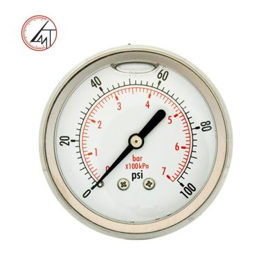 China SS hot sales Shakeproof type SS case  Oil filled pressure gauge   with radial and axial installation for sale