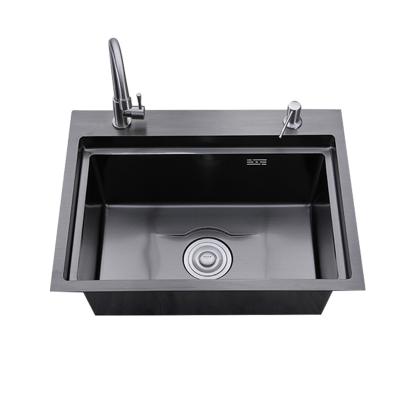 China Stainless Steel 16 Gauge Kitchen Sink Faucet Undermount Sink Handmade Black Gunmetal Without Vegetable Sink for sale