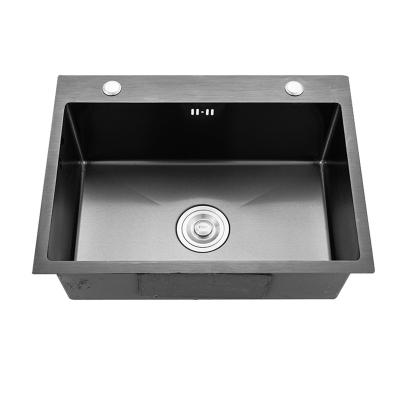 China Without Faucet Black Sink Premium Single Bowl Stainless Steel Kitchen Sink for sale