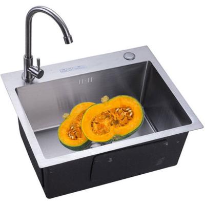 China Without Faucet 2.0MM Modern Single Bowl Stainless Steel Kitchen Corner Sink SD554521 Undermount for sale