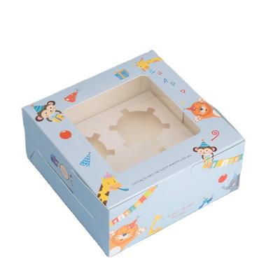 China Recycled Materials Clear Cheap Cake Boxes In Small Plastic Cake Box With Window for sale