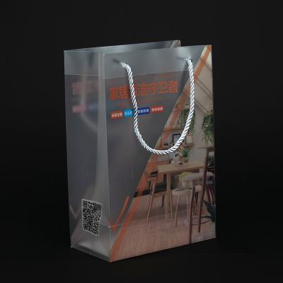 China Business& Shopping Custom Printed Transparent Shopping Bags Hand Held Shopping Bags Frosted Plastic Bags for sale