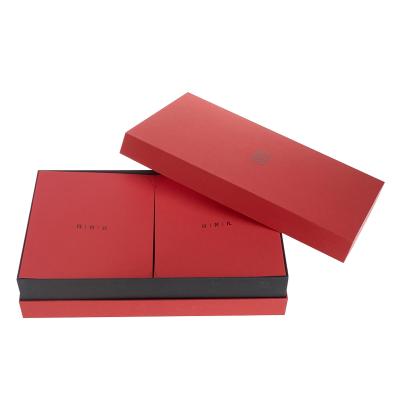 China Recyclable Custom Red Logo Recycled Cardboard Gift Boxes Packaging Paper Boxes for sale