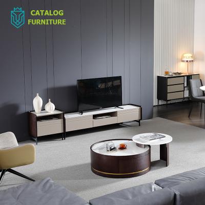 China 2021 New Design Wooden Storage TV Stand And Coffee Table Modern Living Room Furniture for sale