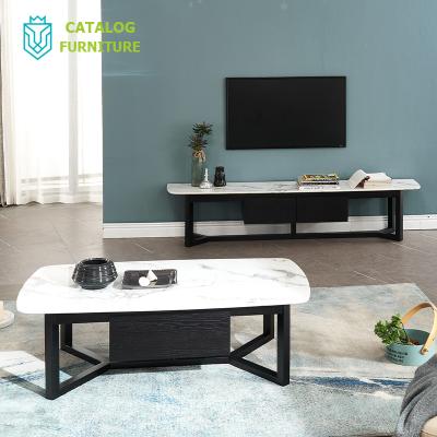 China Durable Solid Wood Catalog TV Stand TV Cabinet Stand Furniture End Table Set for sale