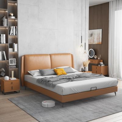 China Italian Designer Modern Soft Sofa Bed Gray Velvet Double Queen King Size Wooden Blue Storage Bed for sale