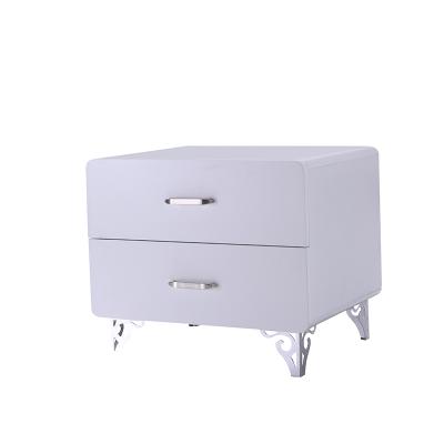 China Durable Silver Bedroom Furniture 3 Drawer Bedside Table Mirror Nightstand For Home Hotel for sale