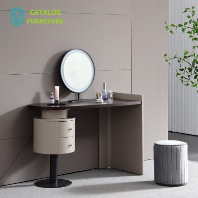 China Durable Modern Style Customized Melamine Dressing Table MDF Wooden Dresser With Mirror for sale