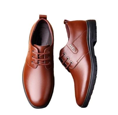 China New British style business all-match classic black brown men waterproof non-slip leather trim shoes for wedding for sale