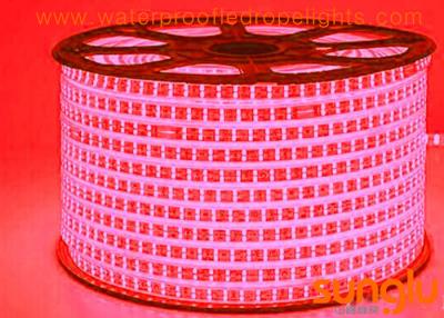 China Home Decoration AC LED Strip Lights , SMD2835 180D Double Rows Red LED Rope Lights for sale