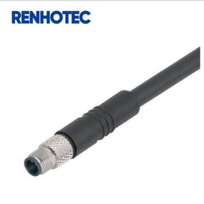 China Waterproof Front Mount / Rear Mount M5 Wire M5 3Pin 3 Pin 3P 1M Single Ended Connector Microdot M5*0.5M 26AWG for sale