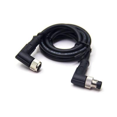 China Automotive / Automation / Industry / LED Waterproof Electric Automotive Right Angle Male etc. to M8 3 Pin Molded Sensor Cable Female PVC Jacket for sale