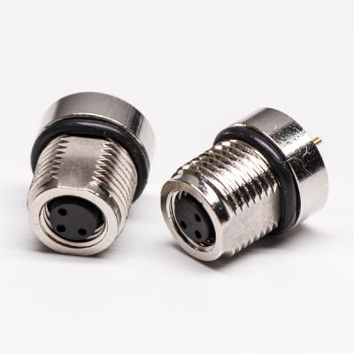 China M8 3 Pin Female Straight Socket PCB Mount Circular DIP Connector M8 for sale