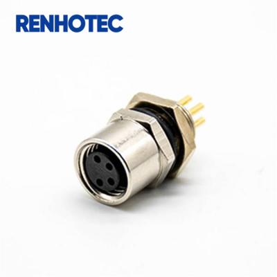 China Automotive M8 Circular Mount 4p Female Waterproof Connector Back for sale