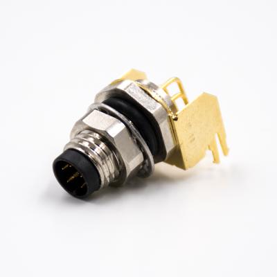 China Circular Automotive M8 6 Pin Male /Female 3 4 5 6 8P Pin Metal Housing Gold Plated Connector M8 PCB Mount Rectangle Socket for sale